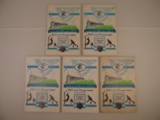 5 x Chesterfield 1959-60 Season football programmes, Vs Newport County Jan 1 1960, Vs Bury Oct 31