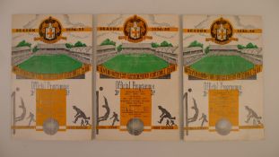 3 x Wolverhampton Wanderers 1954-55 Season football programmes, Vs Sunderland Sept 8 1954, Vs