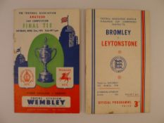 2 x FA Amateur Cup 1949 and 1951 programmes comprising 1 x Bishops Auckland Vs Pegasus April 21 1951