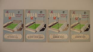 4 x Aston Villa 1958-59 football programmes, Vs West Bromwich Albion Apr 5 1958, Vs Blackburn Rovers