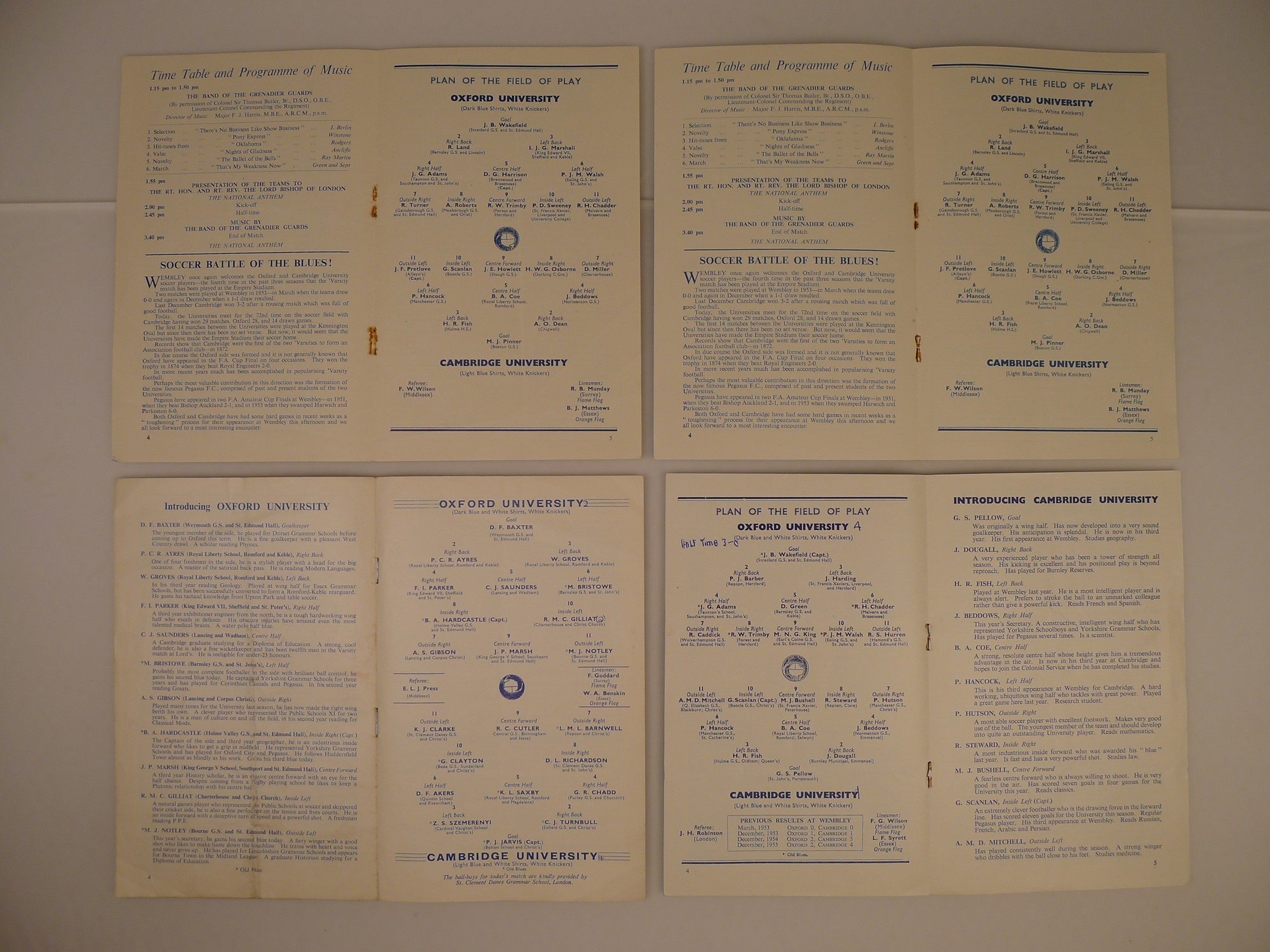 5 x Inter-Varsity Oxford University Vs Cambridge University programmes 1955 to 1966 all played at - Image 3 of 5