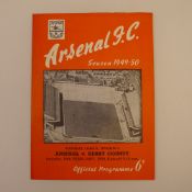 1 x Arsenal 1949-50 Season football programme, Vs Derby County Feb 18 1950 in good condition. May