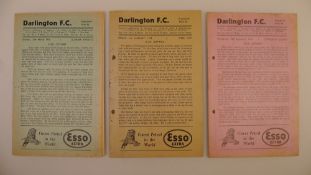 3 x Darlington 1954-55 football programmes, Vs Oldham Athletic Mar 19 1955, Vs Stockport County Sept