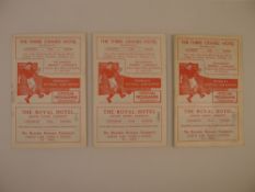 3 x Barnsley 1957-58 Season football programmes, Vs Charlton Oct 19 1957, Vs Ipswich Town Sept 4