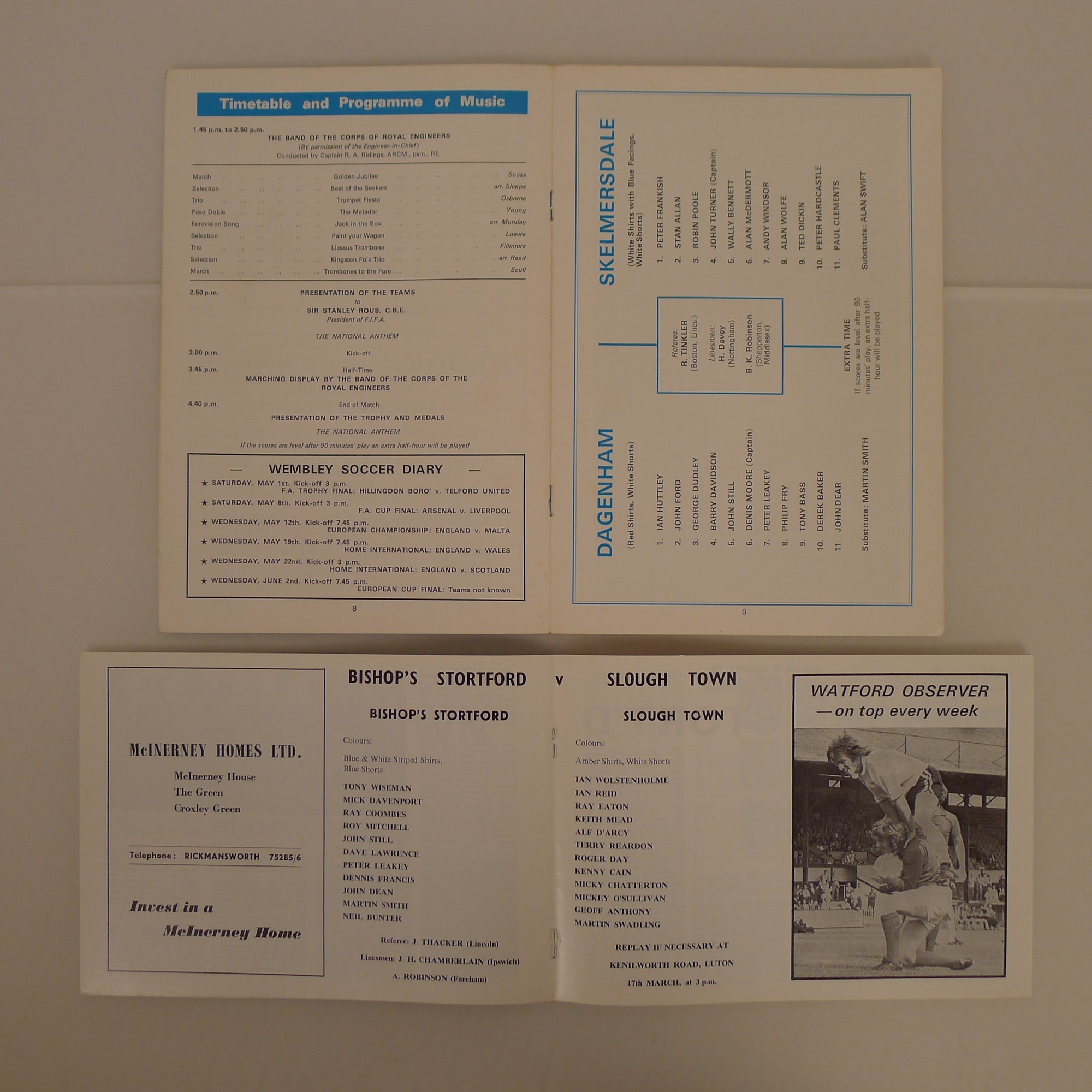 10 x FA Amateur Cup Final and Semi Final programmes from 1968 to 1974 (The Last FAAC Final) - Image 5 of 5