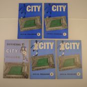 5 x Coventry City 1959 football programmes, Vs Mansfield Town Aug 22, Vs Wrexham Dec 25, Vs