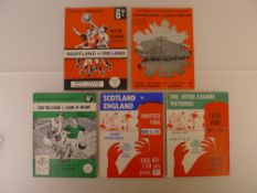 5 x Scottish League Home Inter-League International programmes from 1958 to 1966 comprising 1 x