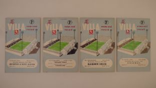 4 x Aston Villa 1958-59 football programmes, Vs Arsenal Oct 22 1958, Vs Blackburn Rovers Feb 18