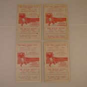 4 x Barnsley 1956 football programmes, Vs Liverpool Mar 10 1956, Vs Bristol Rovers Oct 13 1956, Vs