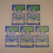 5 x Blackburn Rovers 1959 football programmes, Vs Preston North End Oct 3 1959, Vs Sheffield