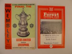 2 x FA Cup 1965 programmes comprising 1 x Final Leeds United Vs Liverpool May 1 1965 at Empire