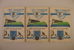 3 x Chesterfield 1956 football programmes, Vs Chester Sept 5, Vs York City Apr 2 and Vs Mansfield