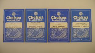 4 x Chelsea 1955-56 Season football programmes, Vs Tottenham Hotspur Oct 15 1955, Vs Burnley Oct