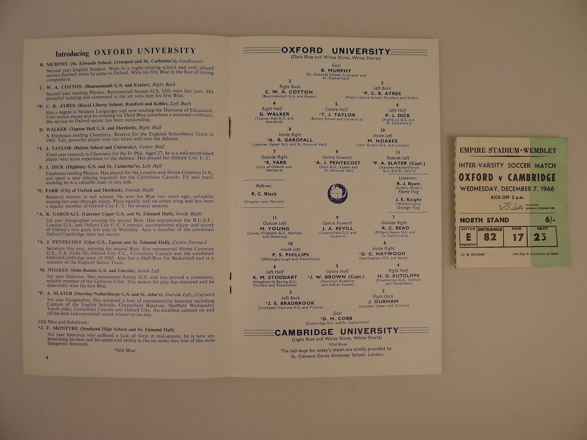 5 x Inter-Varsity Oxford University Vs Cambridge University programmes 1955 to 1966 all played at - Image 5 of 5