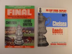 2 x FA Cup 1970 Final / Replay programmes comprising 1 x Final Chelsea Vs Leeds United April 11 1970