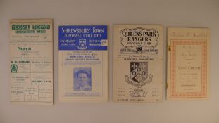 4 x testimonials / benefit programmes 1957 to 1964 comprising 1 x Shrewsbury Town Vs All Star XI May