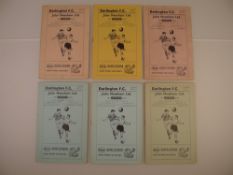 6 x Darlington 1961 football programmes, Vs Rochdale Sept 18, Vs Colchester United Sept 9, Vs