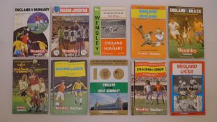 10 x England Home International programmes from 1965 to 1984 comprising 1 x Vs Hungary May 5 1965, 1