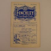 1 x Finchley 1948-49 Season friendly match football programme, Vs Cambridge University Oct 16