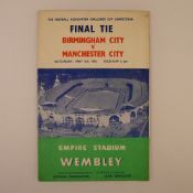 1 x FA Cup Final 1956 programme Birmingham City Vs Manchester City May 5 1956 at Empire Stadium
