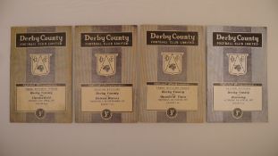 4 x Derby County 1957 football programmes, Vs Barnsley Aug 31, Vs Bristol Rovers Sept 4, Vs
