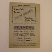 1 x Mansfield Town 1947-48 Division 3 (Northern) Season football programme, Vs Lincoln City Mar 27