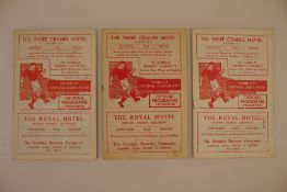 3 x Barnsley 1955-56 football programmes, Vs Gateshead Mar 26 1955, Vs Blackburn Rovers Sept 15 1956