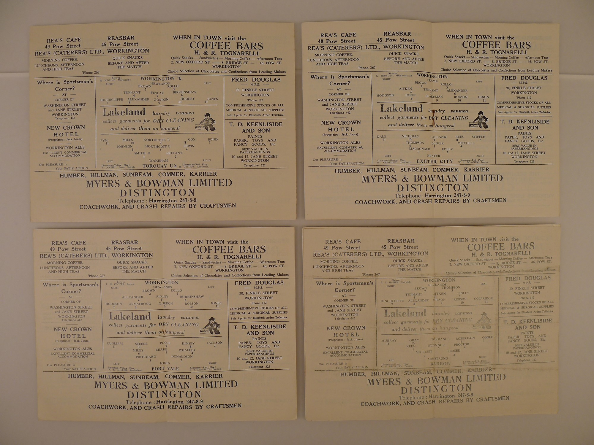 4 x Workington 1958-59 Season football programmes, Vs Torquay United Aug 25 1958, Vs Port Vale Aug - Image 3 of 3