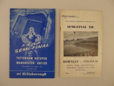 2 x FA Cup 1962 Semi Final programmes comprising 1 x Tottenham Hotspur Vs Manchester United Mar 31
