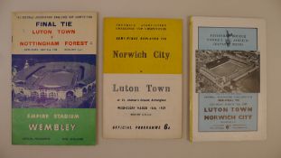 3 x FA Cup 1959 programmes comprising 1 x Final Luton Town Vs Nottingham Forest May 2 1959 at Empire