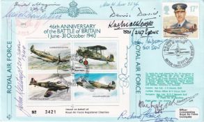 JSF9 46th Anniv Battle of Britain Signed D David and another 10 Battle of Britain Pilots. 16 th Sept