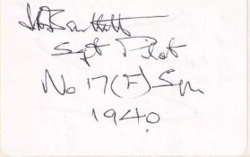 Rare Label Signed by Leonard Harold Barlett 7 (F) Sqn Battle of Britain Pilot. Rare Peelable Label