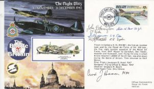 RAFA20 The Night Blitz Signed by W J Etherington +3 all Battle of Britain. 15 09 90 Belize First Day