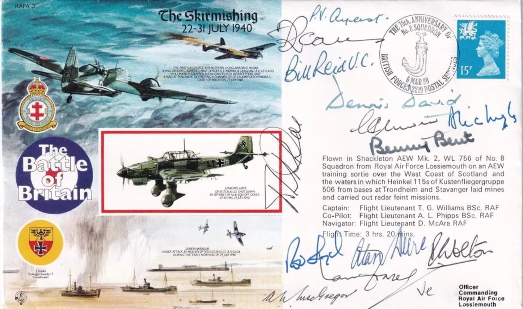 RAFA3 Cover 50th Anniv Battle of Britain Signed 13 Pilots, Crew WAAF Battle of Britain and 3 VC