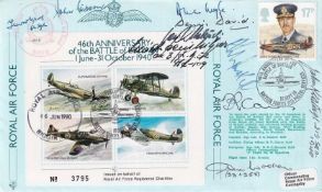 JSF9c 46th Anniv. Battle of Britain, Signed 10, D David, J Malinski, Steinhilper +7. 16 Sept 86 BFPS