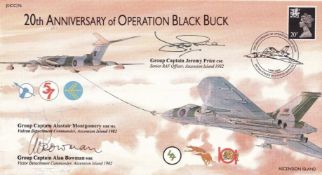 JS(CC)76k 20th Anniv of Operation Black Buck Signed by 3. 1 May 2002 BFPS 2673 20th Anniv of