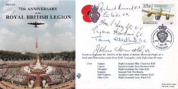 75th Anniv Royal British Legion Signed 3 Victoria Cross and 3 George Cross Holders. 1 Jul 76 - l. O.