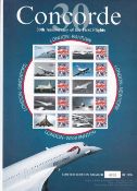 Concorde 30th Anniversary of the First Flights Concorde Smilers Sheet. Concorde 30th Anniversary