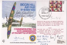 C78c RAF Cover Biggin Hill Signed Gp. Capt J Kent and 4 involved in Battle of Britain 1940. 17 May