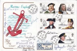 1982 Maritime Heritage Full Set Signed by 10 all involved in WW11. 16 June 1982 Westward Ho Bideford