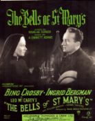 Ingrid Bergman signed The Bells of St Marys vintage music score sheet signature on front cover. Good