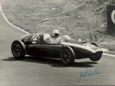 Jack Brabham signed 10x8 inch vintage black and white photo. Good condition. All autographs come