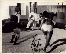 Trina Parks signed 10x8 inch vintage James Bond black and white photo. Good condition. All