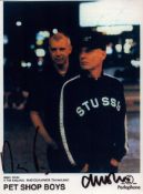 Pet Shop Boys signed 7x5 inch approx colour promo photo. Signed by Neil Tennant, Chris Lowe. Good