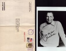 Frank Sinatra signed 7x5 inch black and white photo with original mailing envelope PM Los Angeles