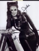 Julie Newmar, a signed and dedicated 10x8 inch photo. The Tony Award winning American actress and