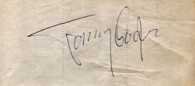 Tommy Cooper signed 6.5x3 inch page. Good condition. All autographs come with a Certificate of