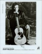 Don McLean signed 10x8 inch black and white promo photo. Good condition. All autographs come with