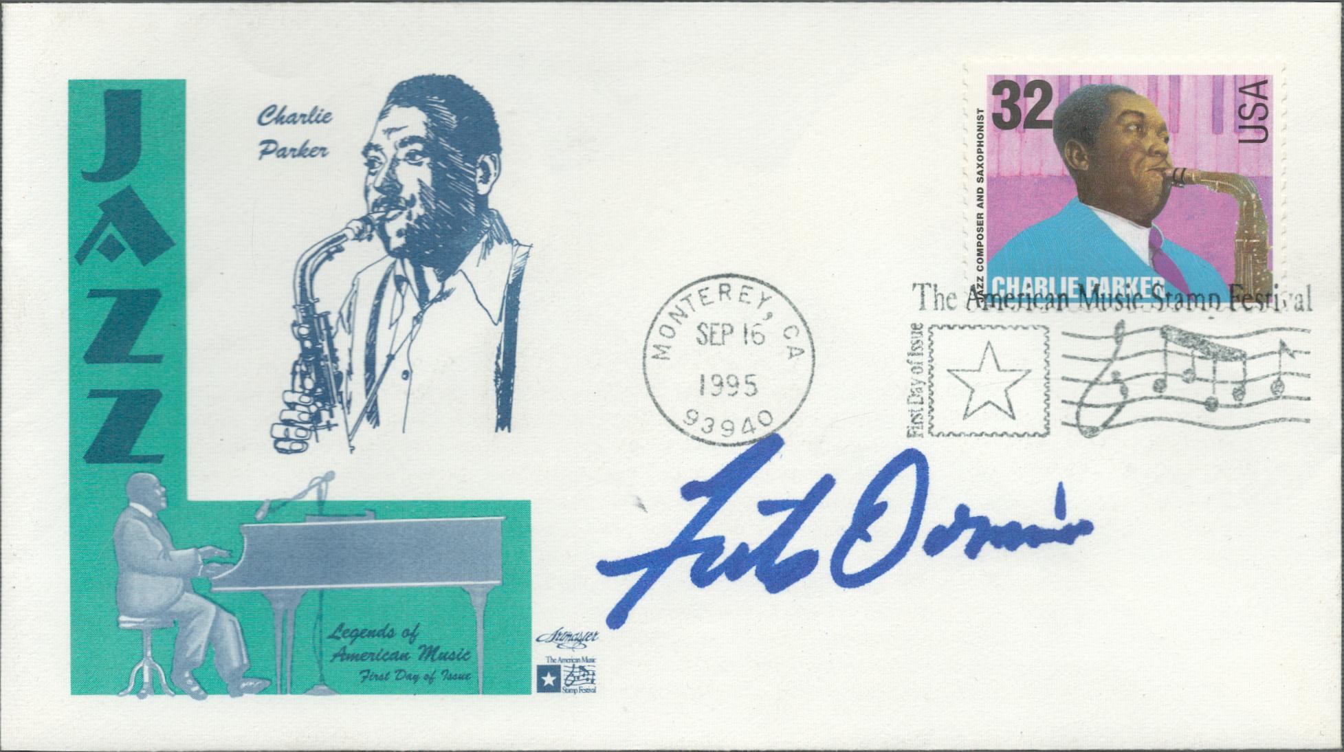 Fats Domino signed Charlie Parker Jazz cover PM Monterey Sep 16, 1995, 93940. Good condition. All