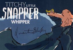 Quentin Blake, illustrator and children's writer. A signed official Roald Dahl unused postcard, with